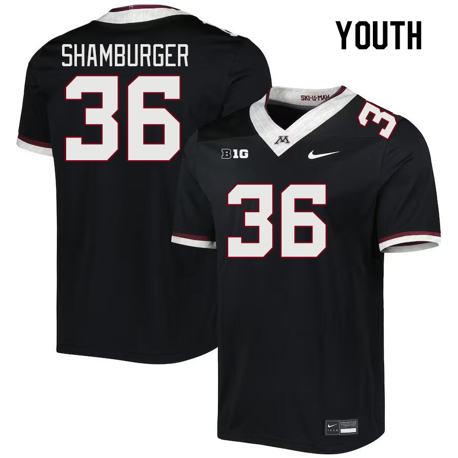 Youth #36 Ryan Shamburger Minnesota Golden Gophers College Football Jerseys Stitched-Black